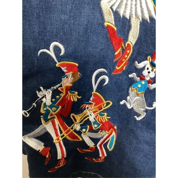 Vintage Bob Mackie Wearable Art Embroidered Jean Jacket Sz 1X Marching Band - Picture 3 of 10